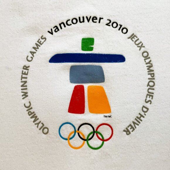 Women's HBC Vancouver 2010 Winter Olympics Ringer S/S Tee, White, Sz M - Picture 2 of 6